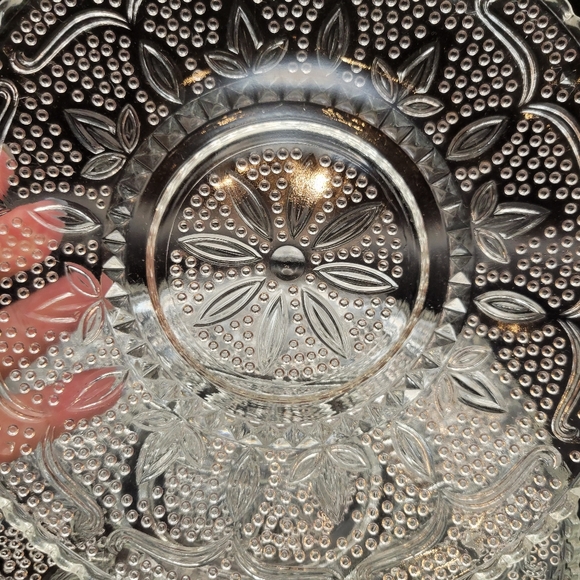 Set of Vintage Depression Clear Glass Dessert Plate Qty 3, and Saucers. QTY 4. - Picture 6 of 10